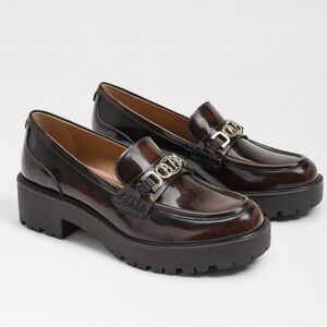 Sam Edelman Teagan Loafers Women's 7 Lug Preppy Academia Leather Slip On